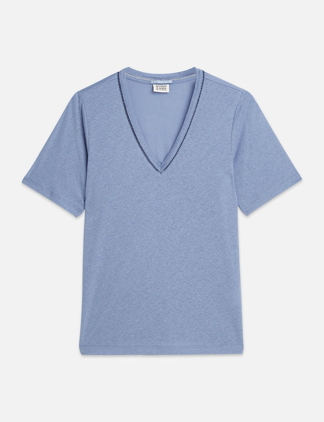 Linen V-Neck T-Shirt - Infinity