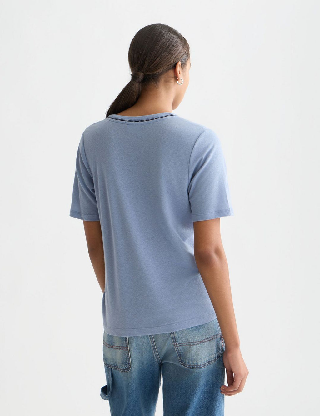 Linen V-Neck T-Shirt - Infinity