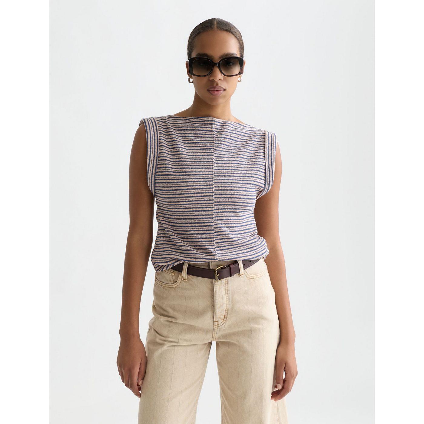 T-Shirt Striped With Rolled Up Sleeve - Rose Dust Stripe