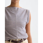 T-Shirt Striped With Rolled Up Sleeve - Rose Dust Stripe
