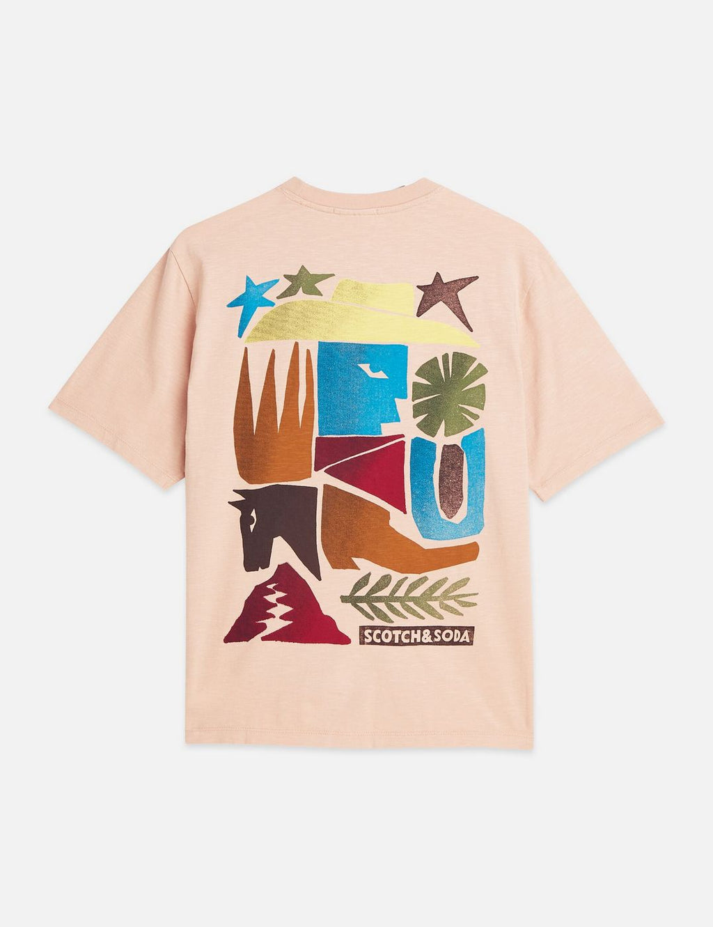 T-shirt Front Back Artwork Loose-Fit - Rose Dust