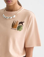 T-shirt Front Back Artwork Loose-Fit - Rose Dust