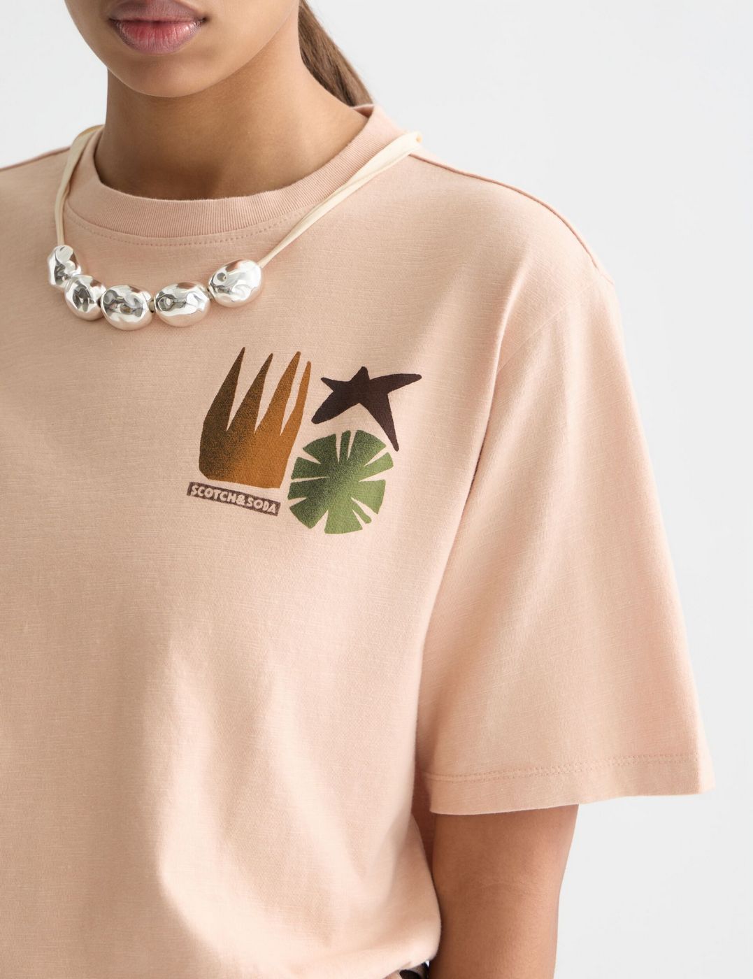 T-shirt Front Back Artwork Loose-Fit - Rose Dust
