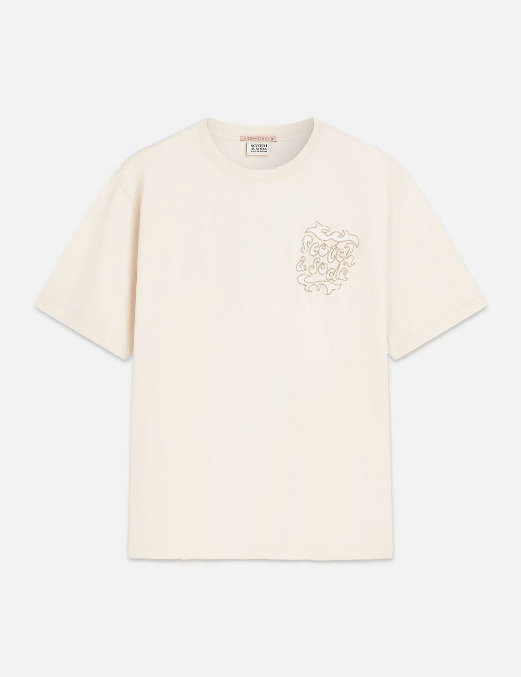 T-shirt Washed Artwork Loose-Fit - Eggnog