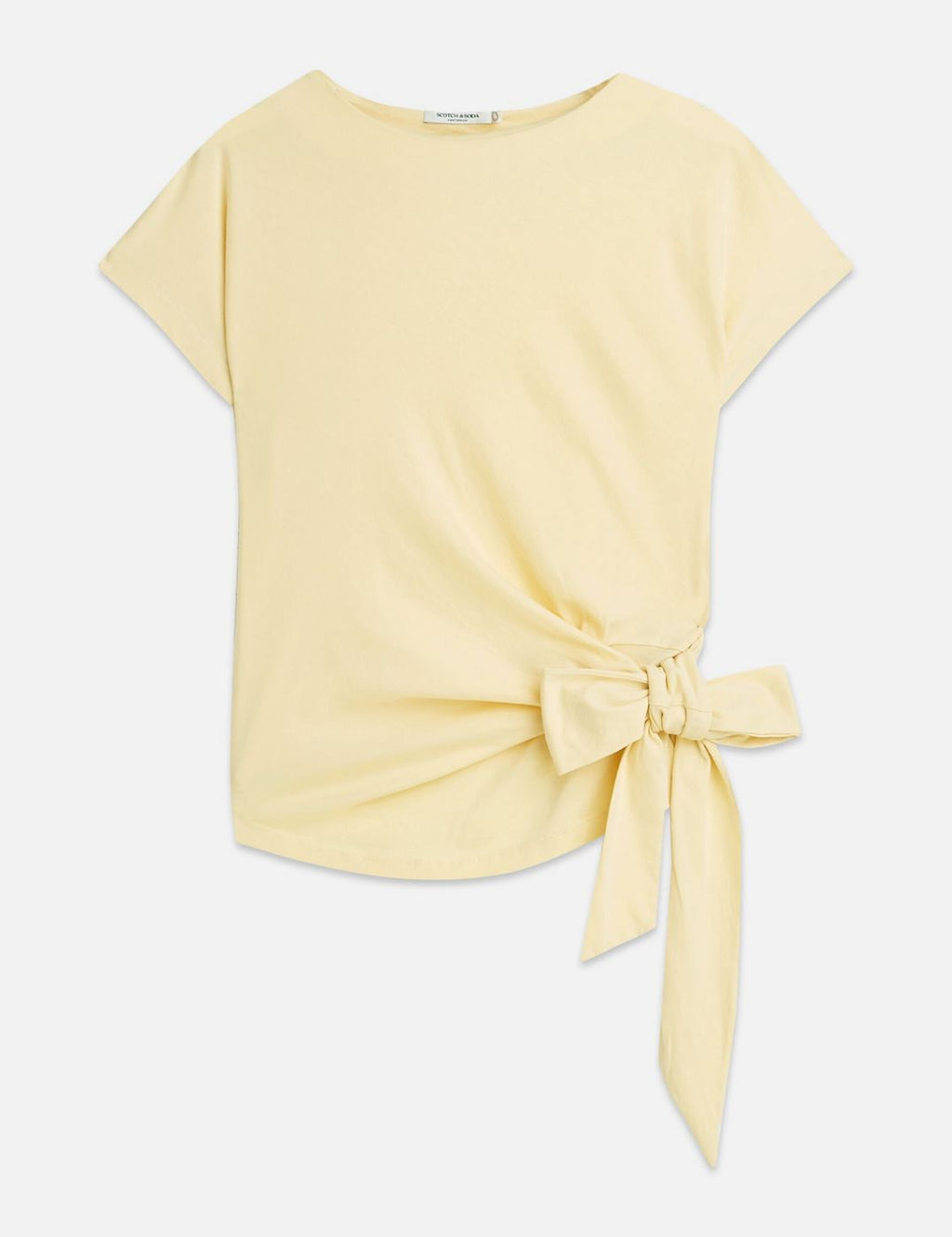 T-shirt Knotted Slash Neck - Parsnip