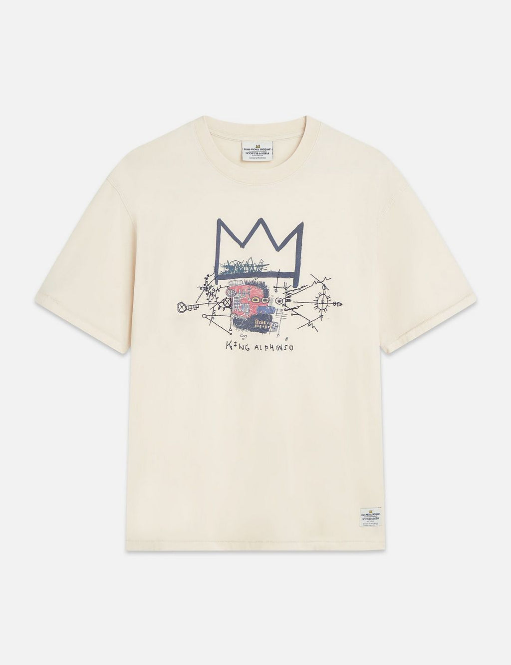 Basquiat Washed Artwork T-Shirt - Eggnog
