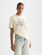 Basquiat Washed Artwork T-Shirt - Eggnog