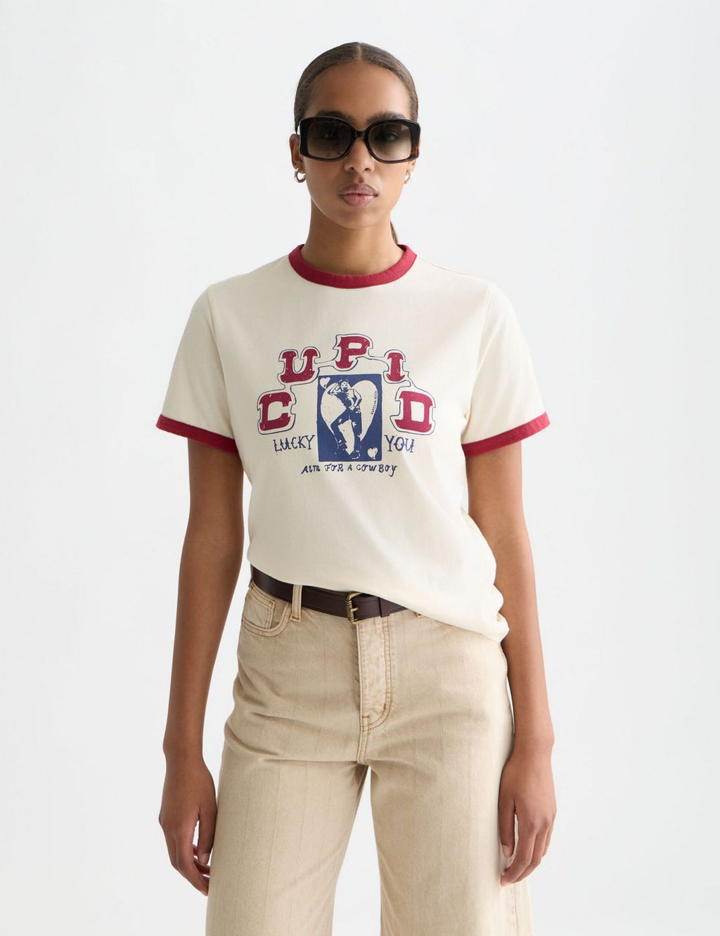 T-shirt Regular-Fit With Contrast Binding - Eggnog