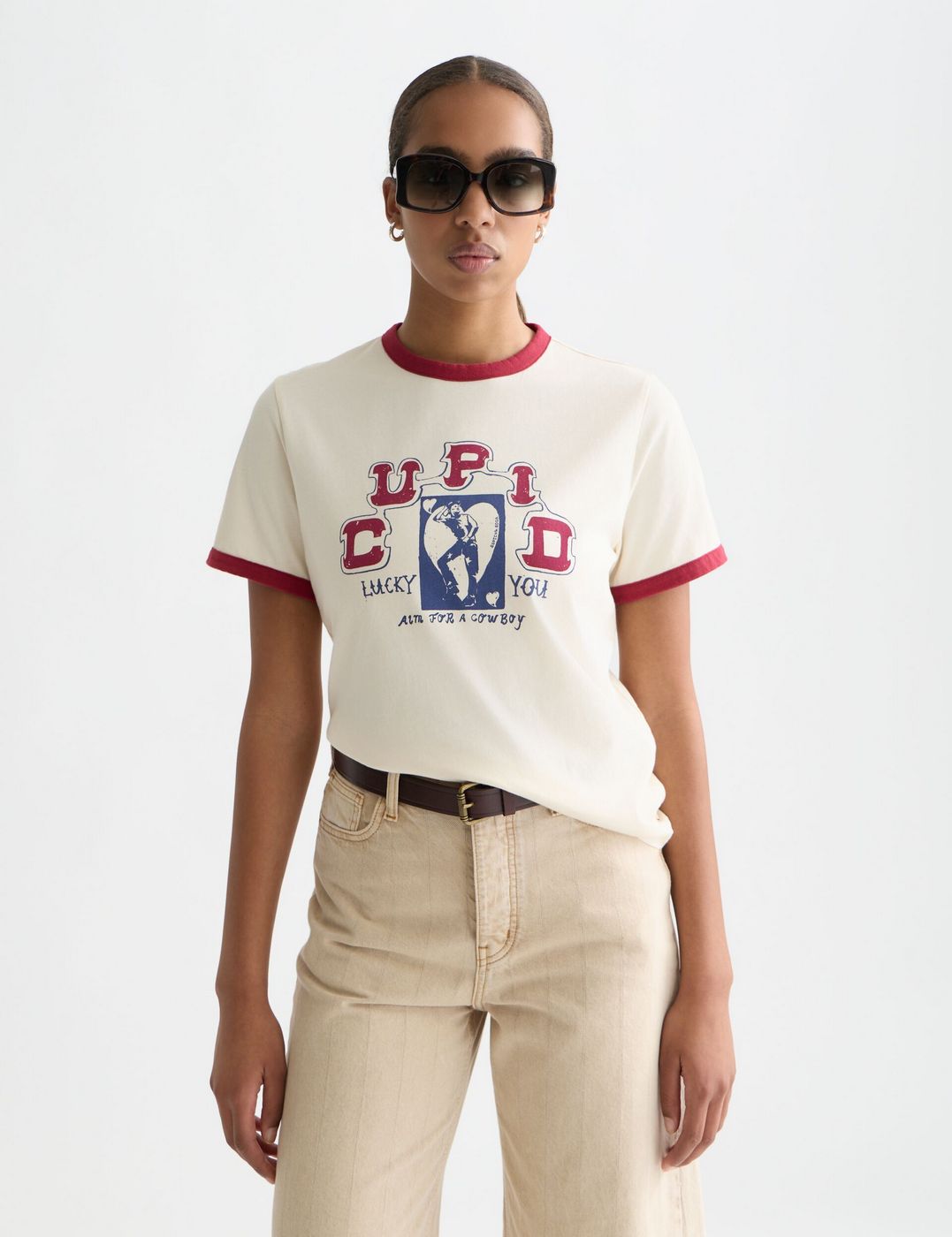 T-shirt Regular-Fit With Contrast Binding - Eggnog