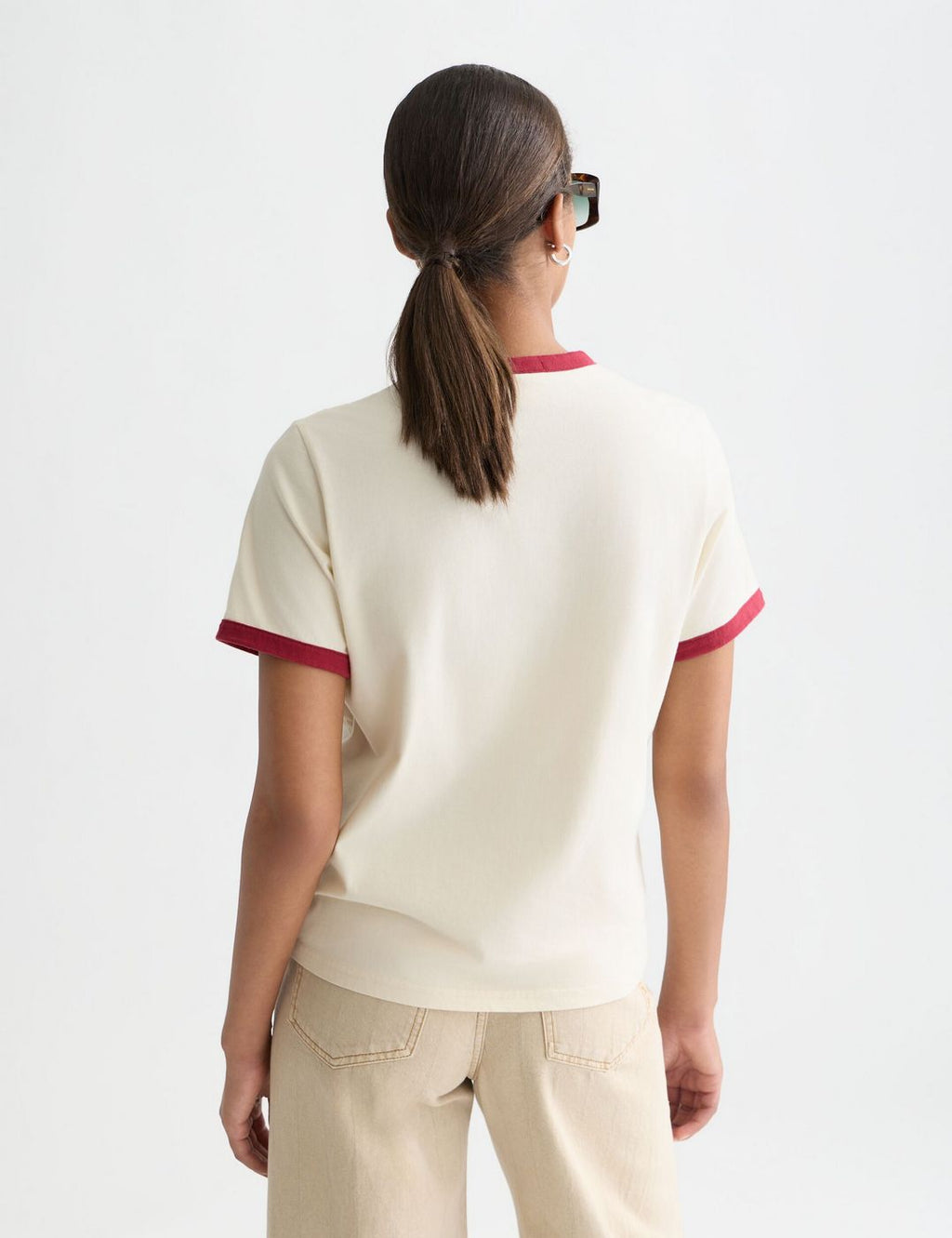 T-shirt Regular-Fit With Contrast Binding - Eggnog