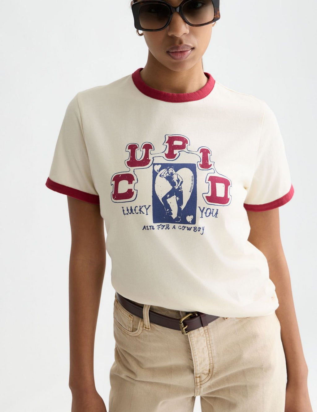 T-shirt Regular-Fit With Contrast Binding - Eggnog