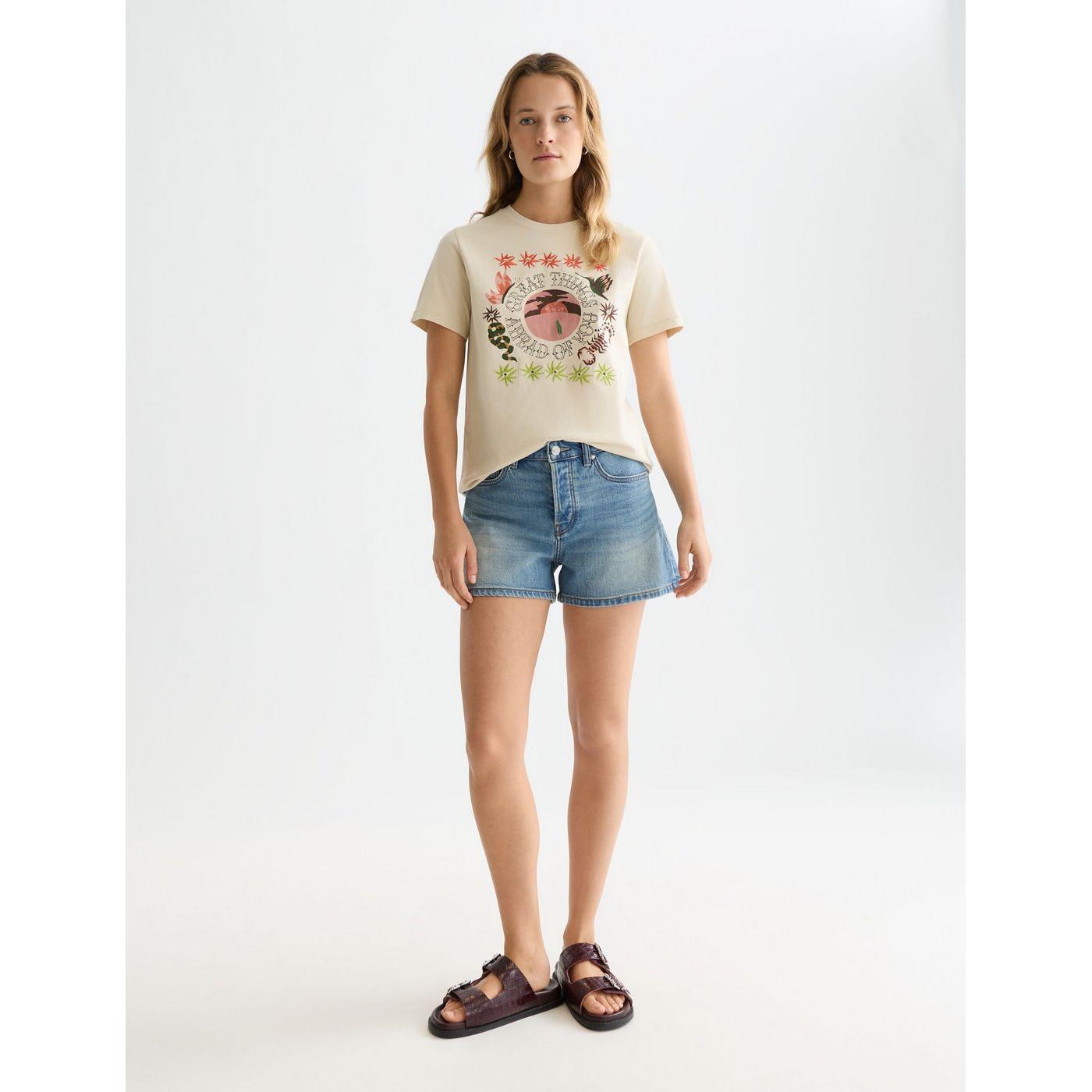 Camiseta Embroidered Artwork Regular-Fit - Fog