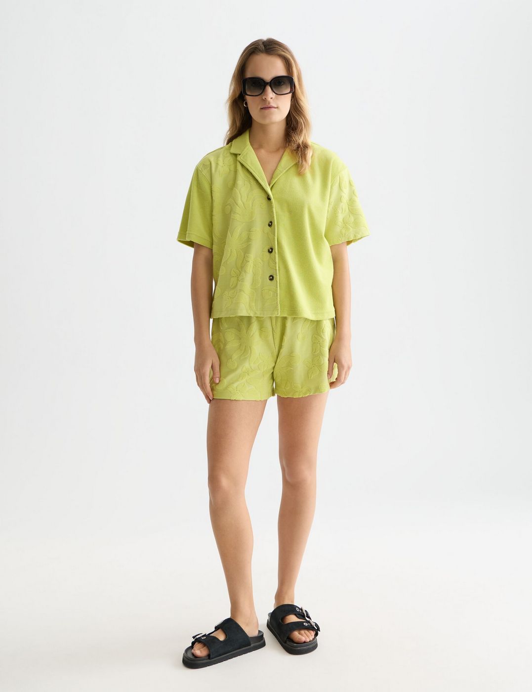 Chemise Towelling Shortsleeved - Green Oasis