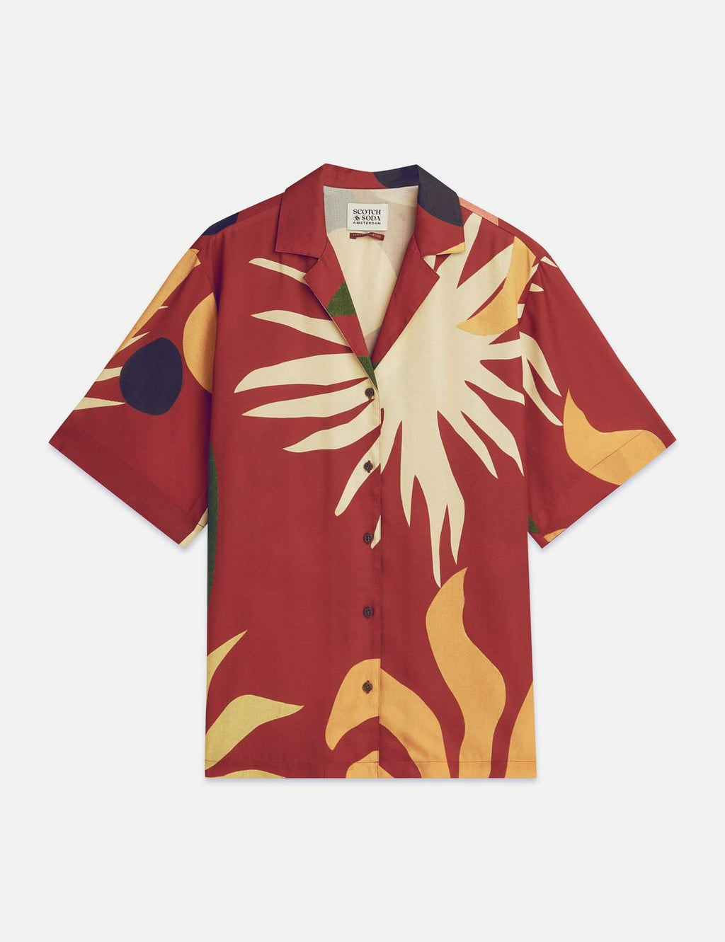 Chemise Printed Short Sleeved Relaxed Fit - Desert Hawaiian Burnt Henna