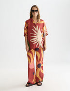 Chemise Printed Short Sleeved Relaxed Fit - Desert Hawaiian Burnt Henna
