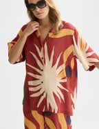 Chemise Printed Short Sleeved Relaxed Fit - Desert Hawaiian Burnt Henna