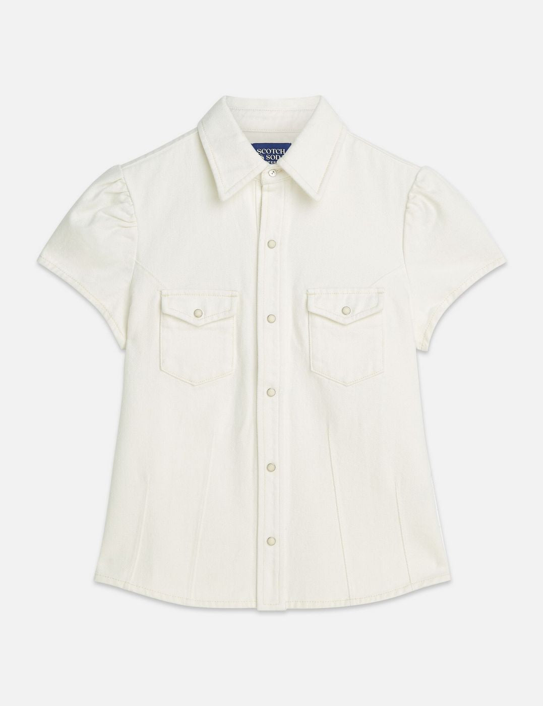 Chemise Cap Sleeve Fitted Denim - Stardust White
