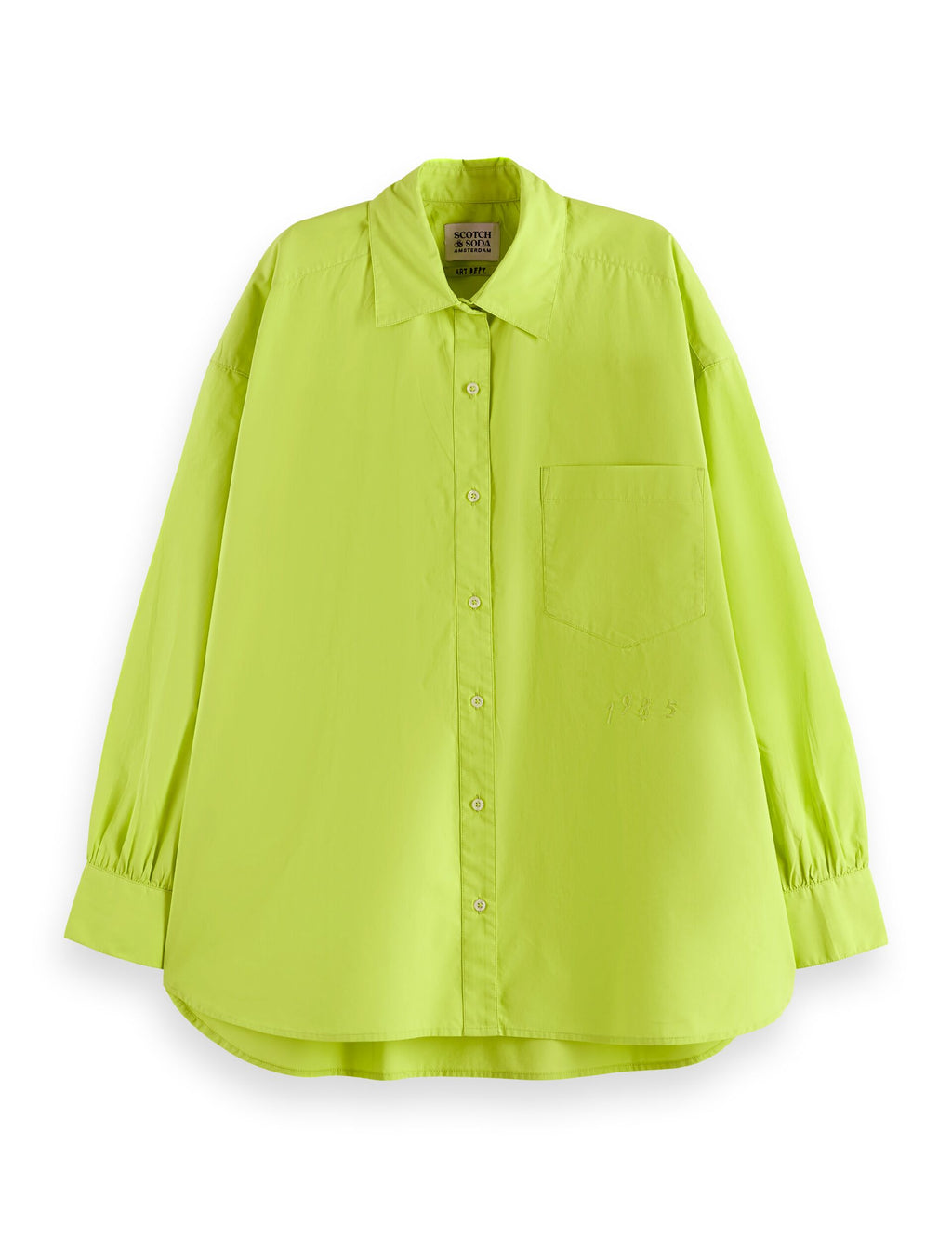 Broderad girlfriend-skjorta - Green Glow
