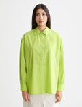 Broderad girlfriend-skjorta - Green Glow