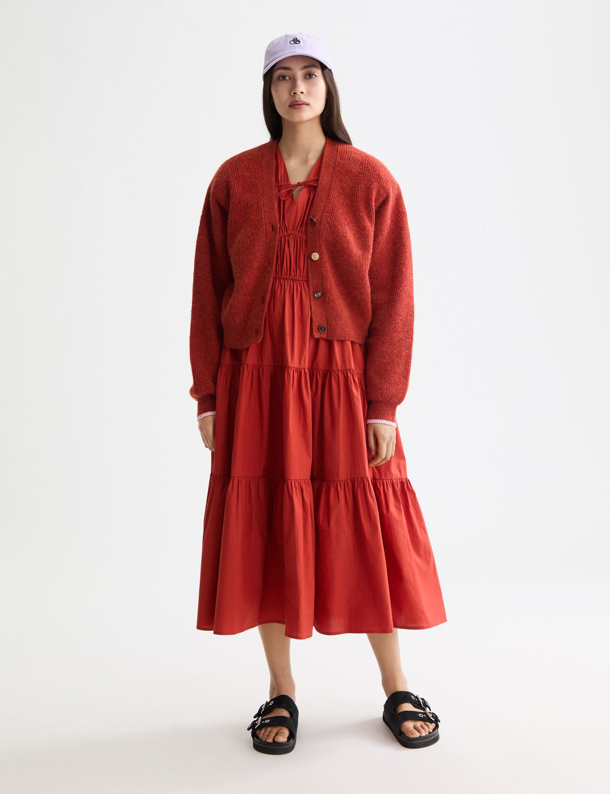 Cardigan Relaxed Fit Soffice - Ketchup