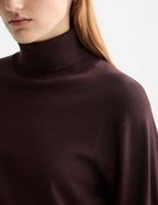 Maglione a Collo Alto Taglio Morbido - Chocolate Plum