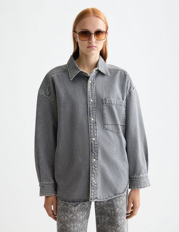 Gewassen denim overshirt — Black Spark