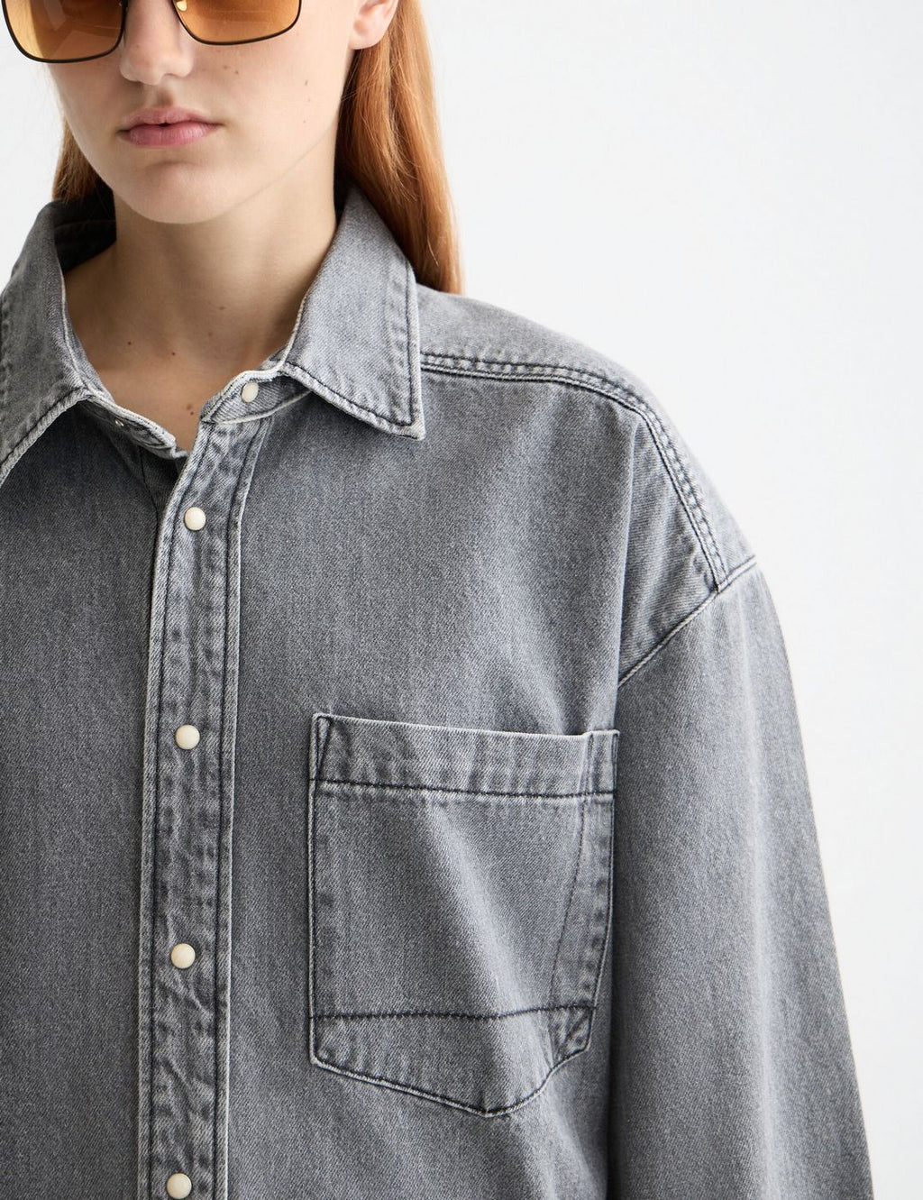 Overskjorta i tvättad denim — Black Spark