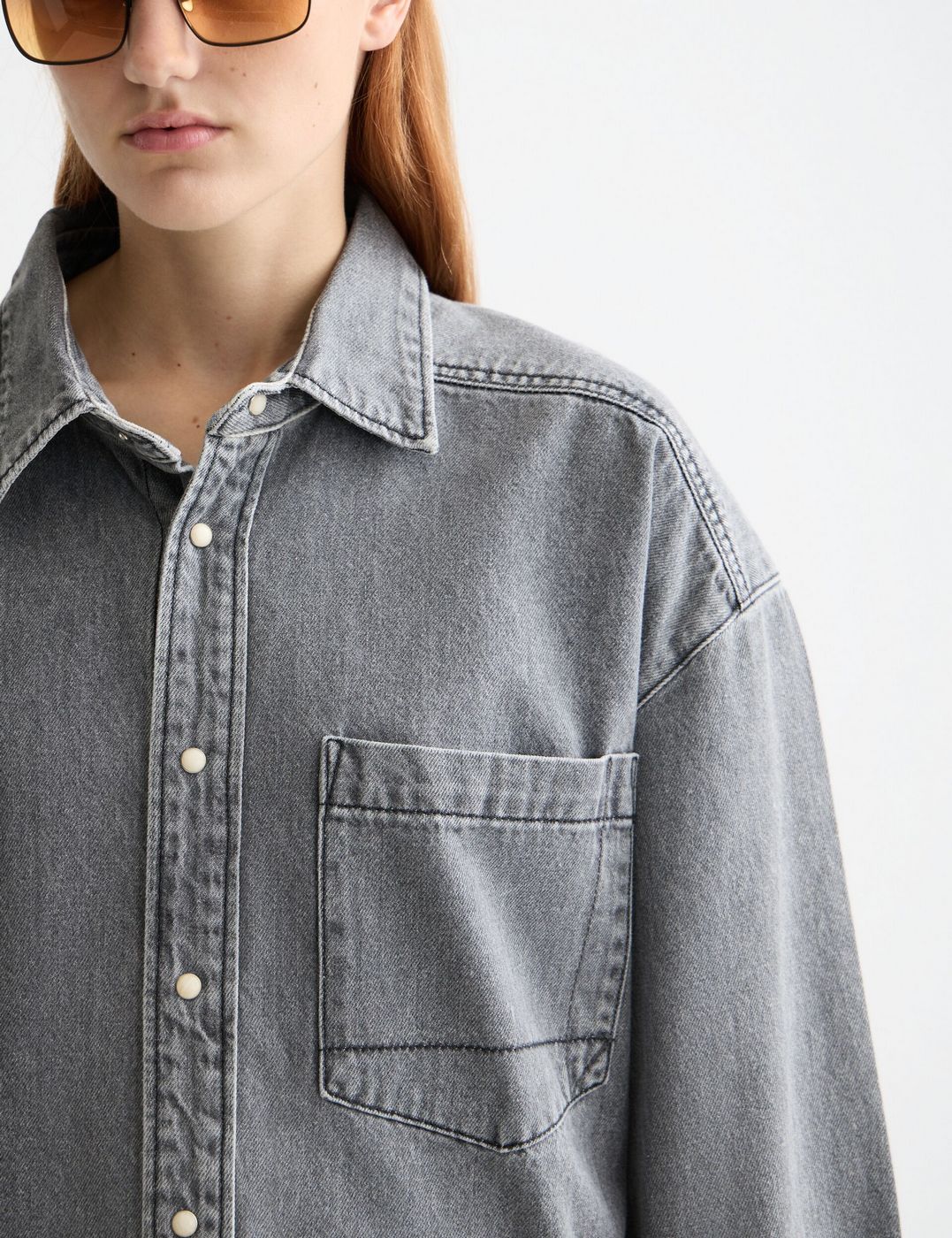 Overskjorta i tvättad denim — Black Spark