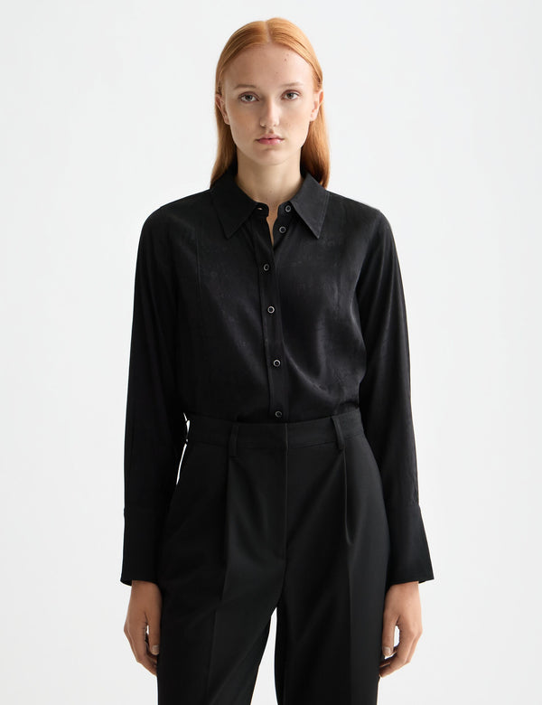 Regular fit jacquard overhemd - Météorite