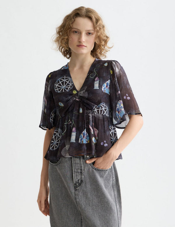 Peplumtop met korte mouwen - Black Mountain