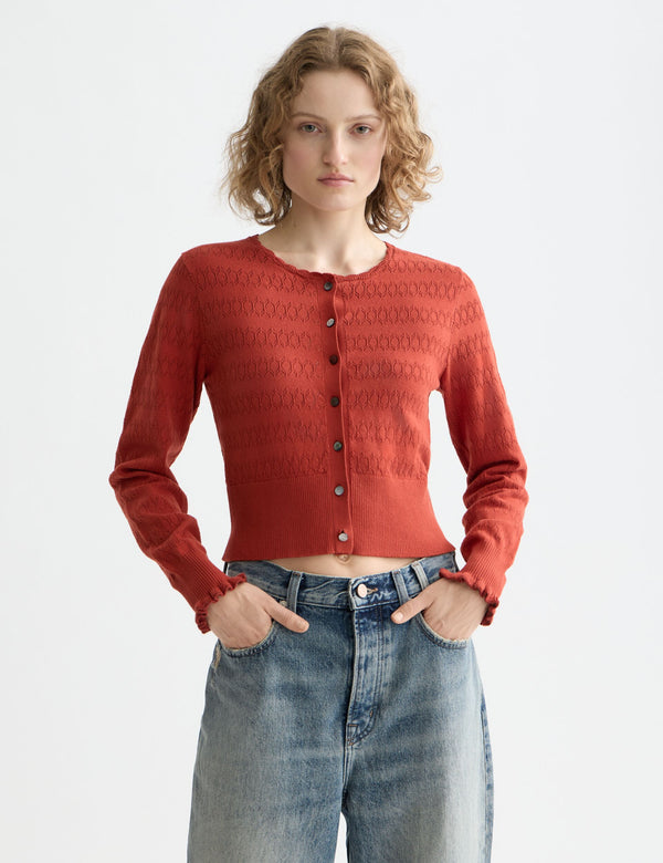 Cardigan in pointelletricot - Ketchup