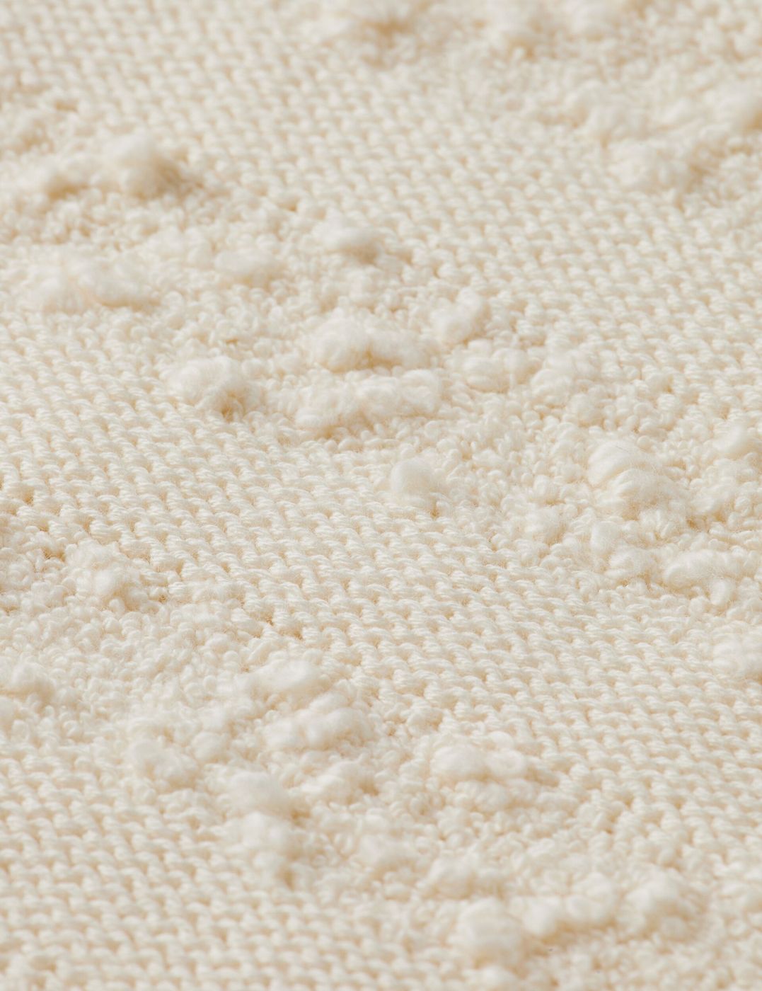 Cardigan Bouclé Stripe Crew Neck - Eggnog