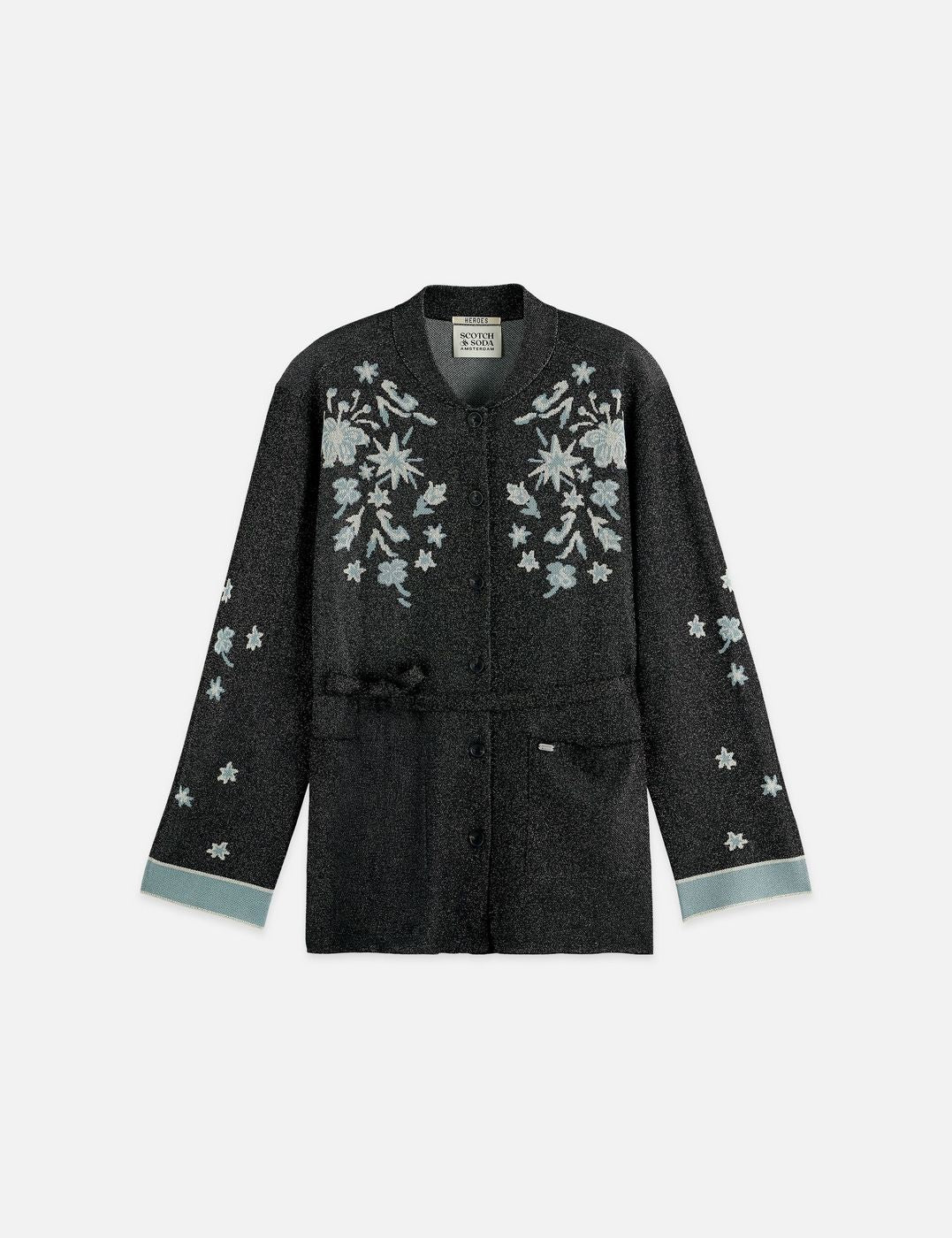 Veste 40 Years Jacquard Belted Knitted - Meteorite