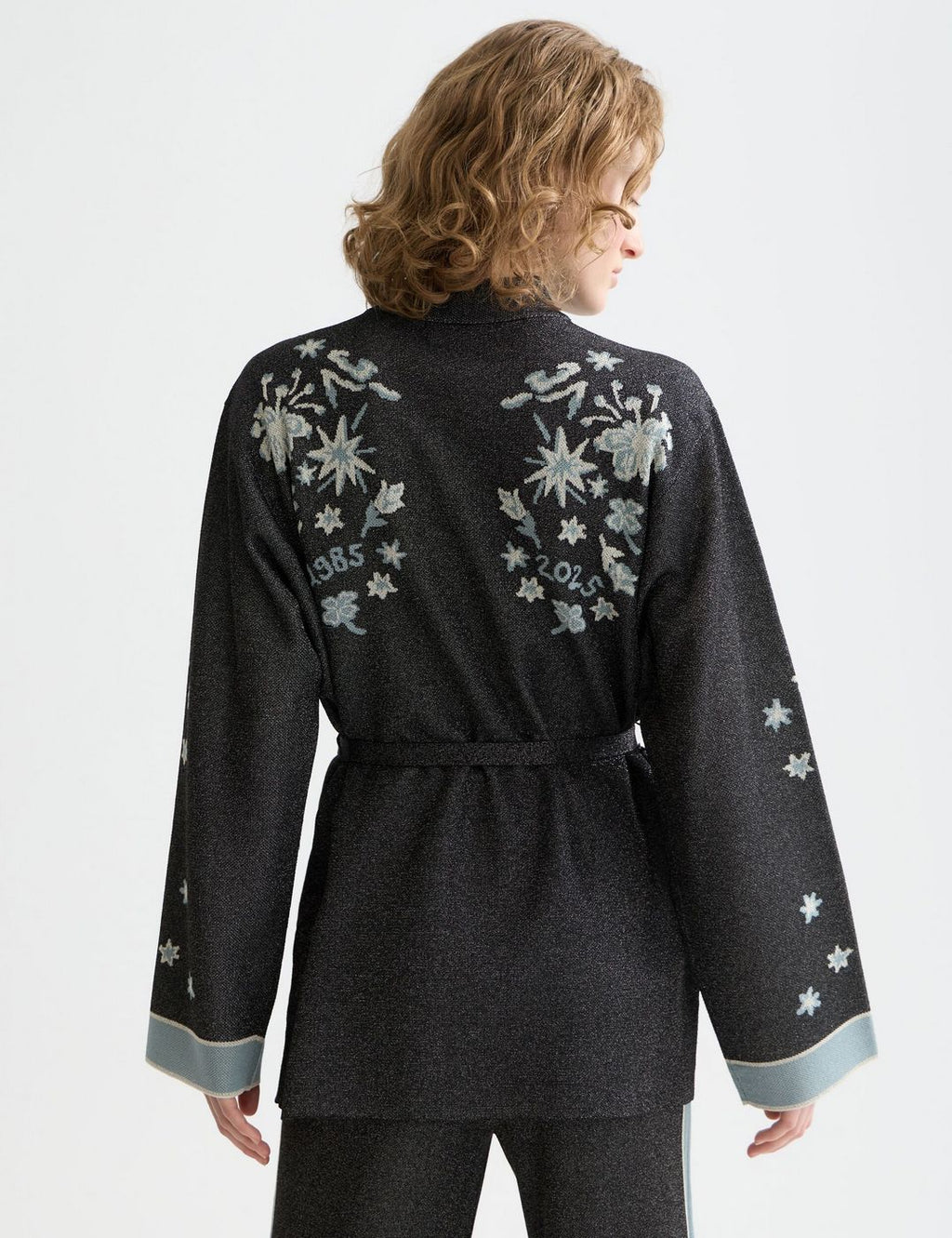 Veste 40 Years Jacquard Belted Knitted - Meteorite