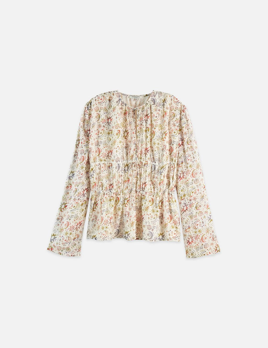 Top Printed With Tied Front - Cosmic Sky Eggnog
