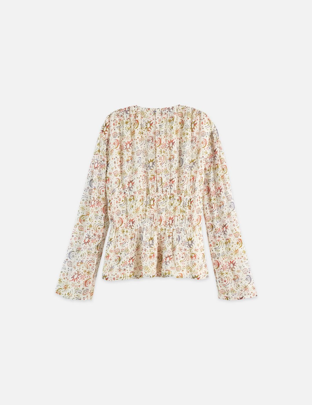 Top Printed With Tied Front - Cosmic Sky Eggnog