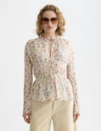 Top Printed With Tied Front - Cosmic Sky Eggnog