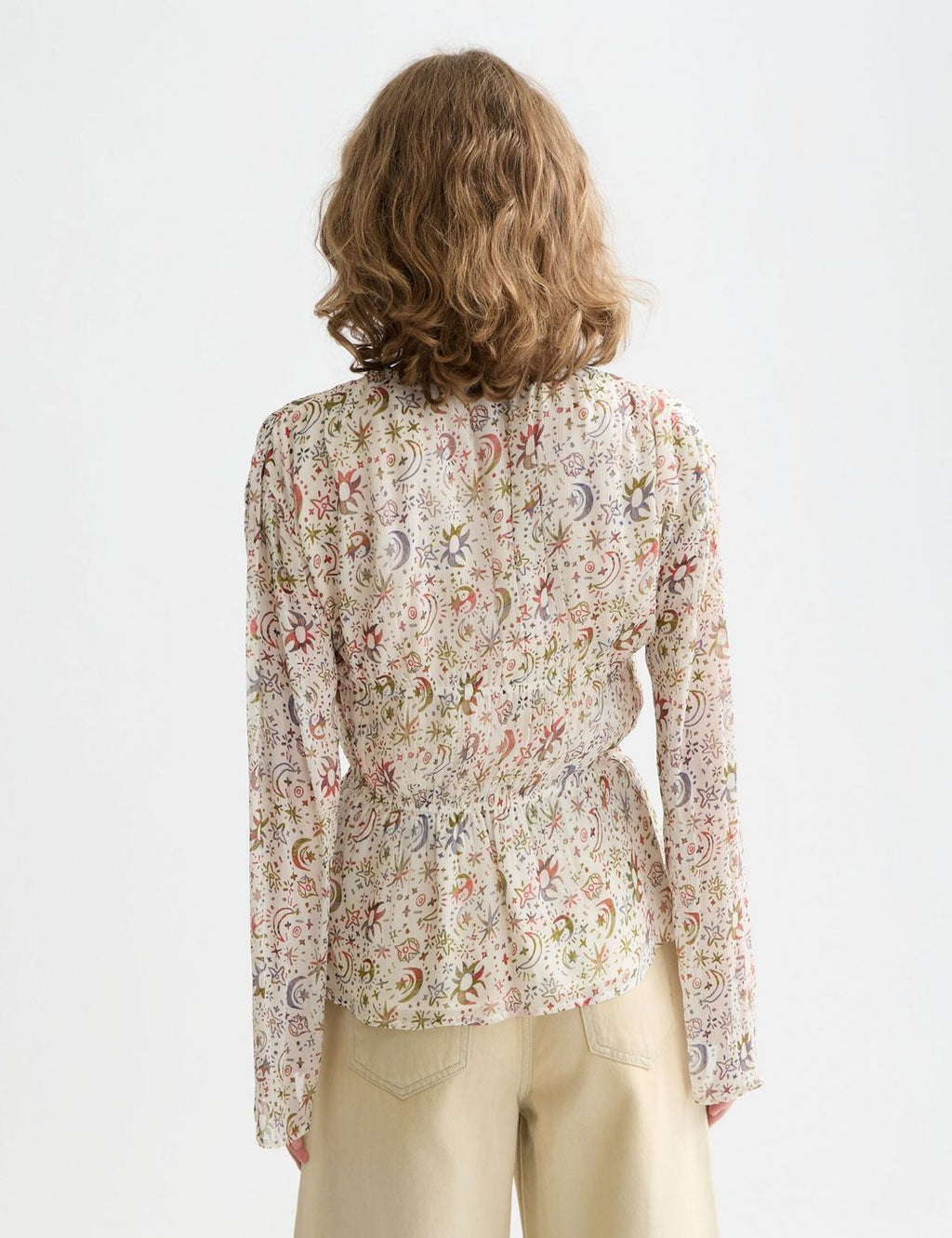 Top Printed With Tied Front - Cosmic Sky Eggnog