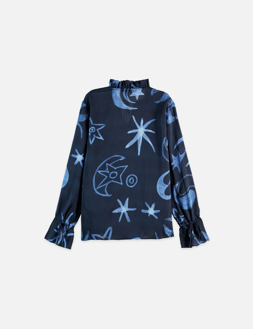Blouse With Drawstring Cuffs - Cosmic Sky Spaced Carbon