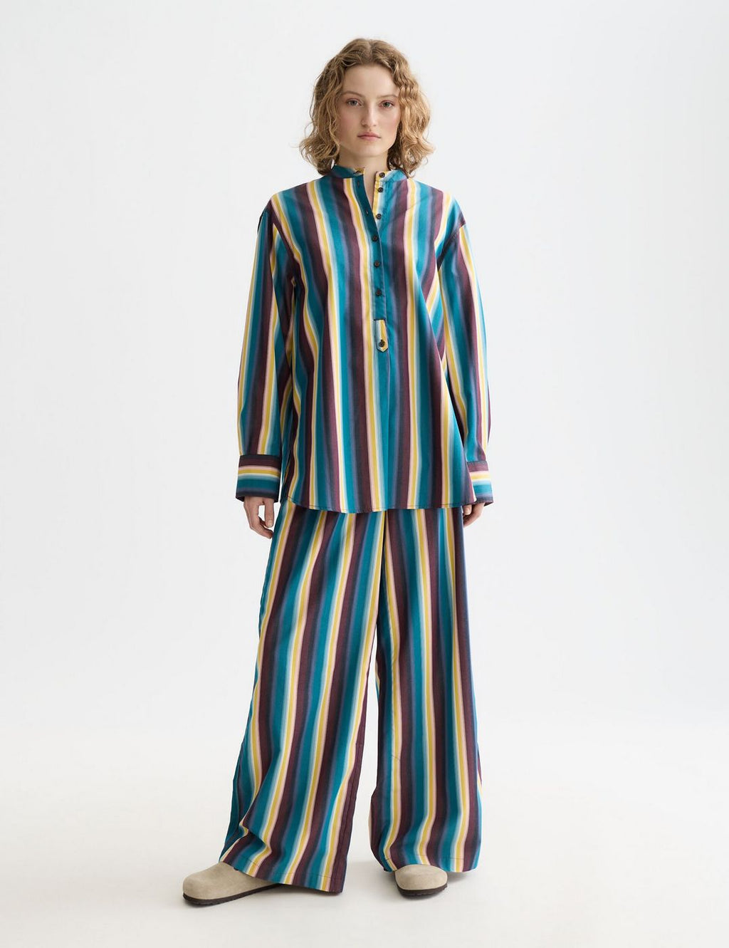 Chemise Relaxed Striped - El Cosmico Stripe Deep Lagoon