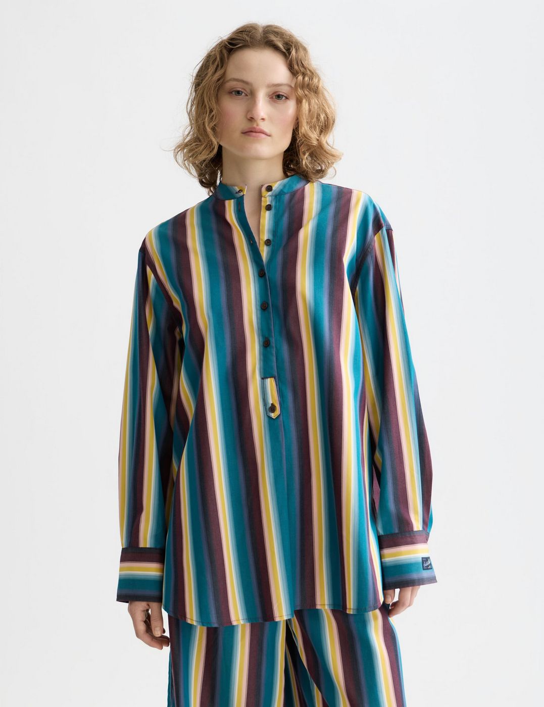 Chemise Relaxed Striped - El Cosmico Stripe Deep Lagoon