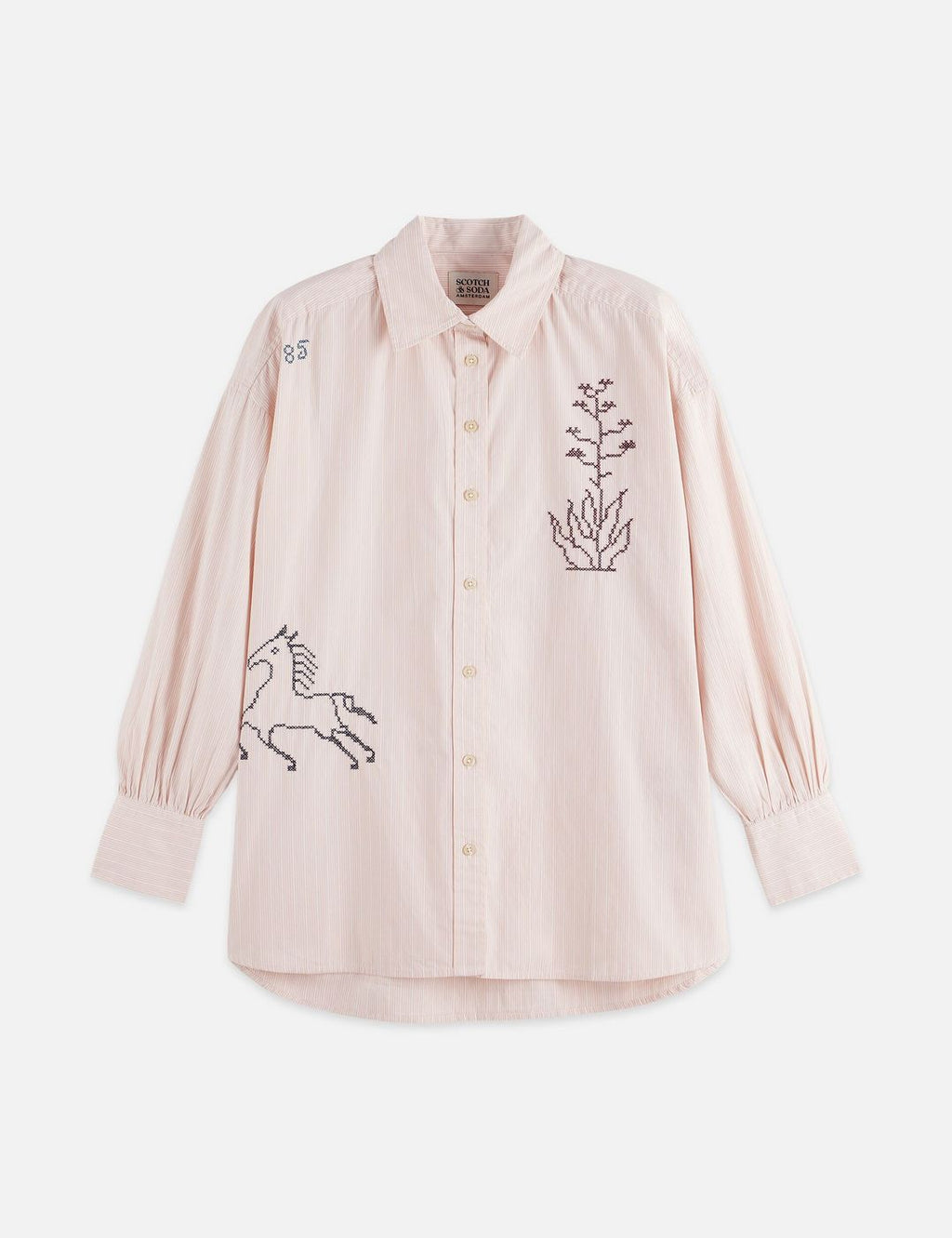Chemise Embroidery Girlfriend - Rose Dust Stripe
