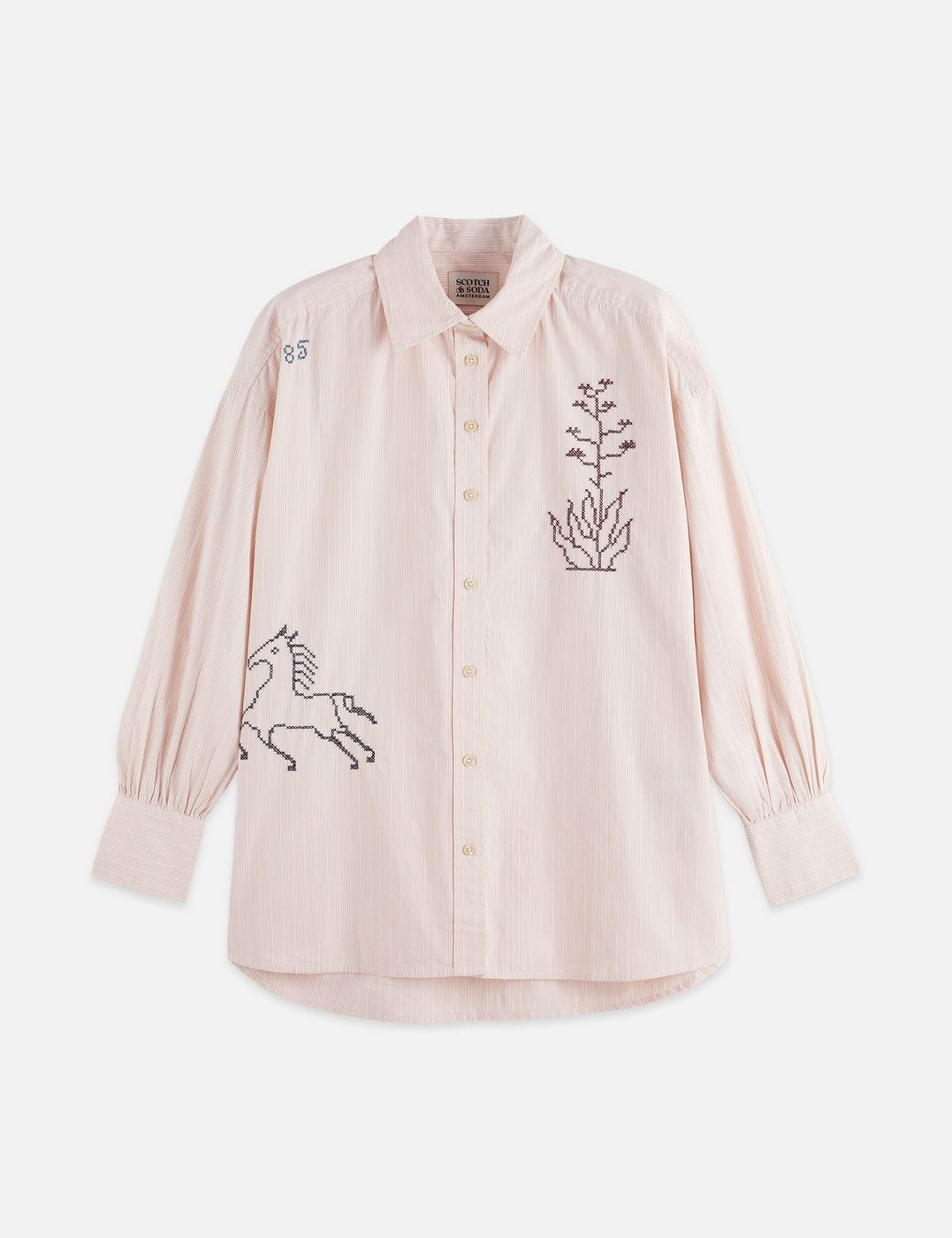 Chemise Embroidery Girlfriend - Rose Dust Stripe
