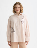 Chemise Embroidery Girlfriend - Rose Dust Stripe