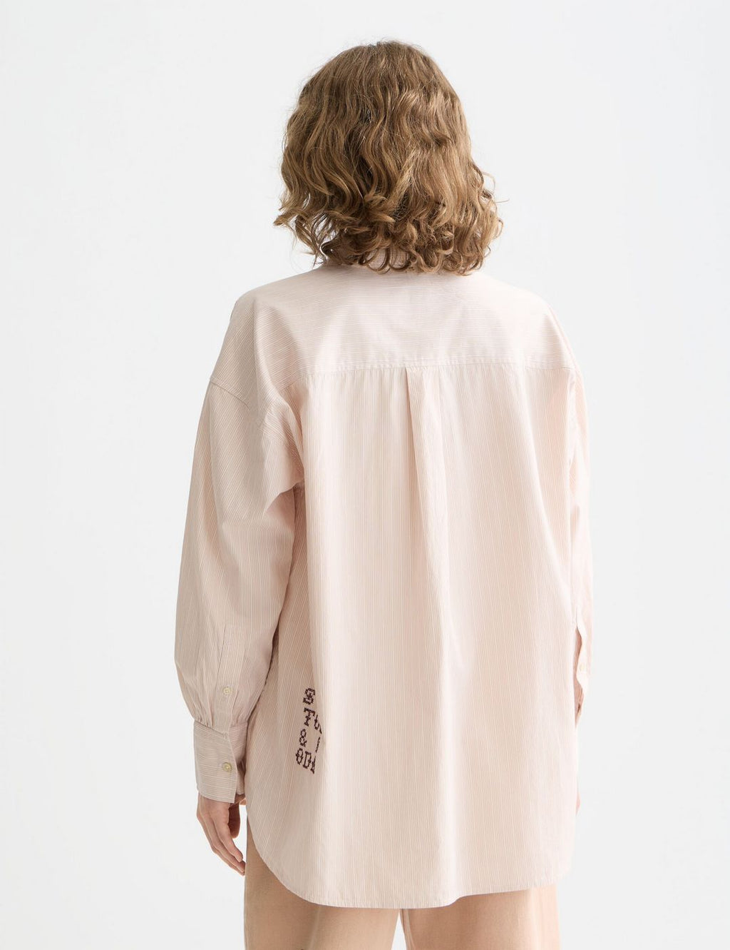 Chemise Embroidery Girlfriend - Rose Dust Stripe