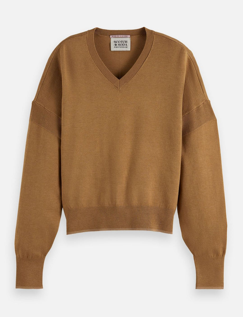 Pull Core V-Neck Relaxed - Tobacco Melange