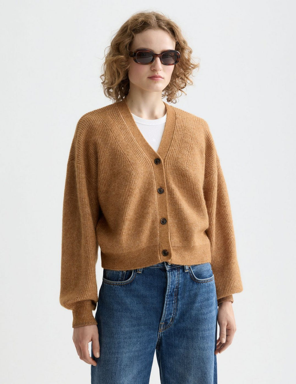 Cardigan Core Fuzzy Relaxed - Tobacco Melange