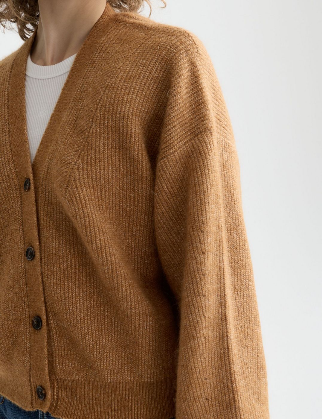 Cardigan Core Fuzzy Relaxed - Tobacco Melange