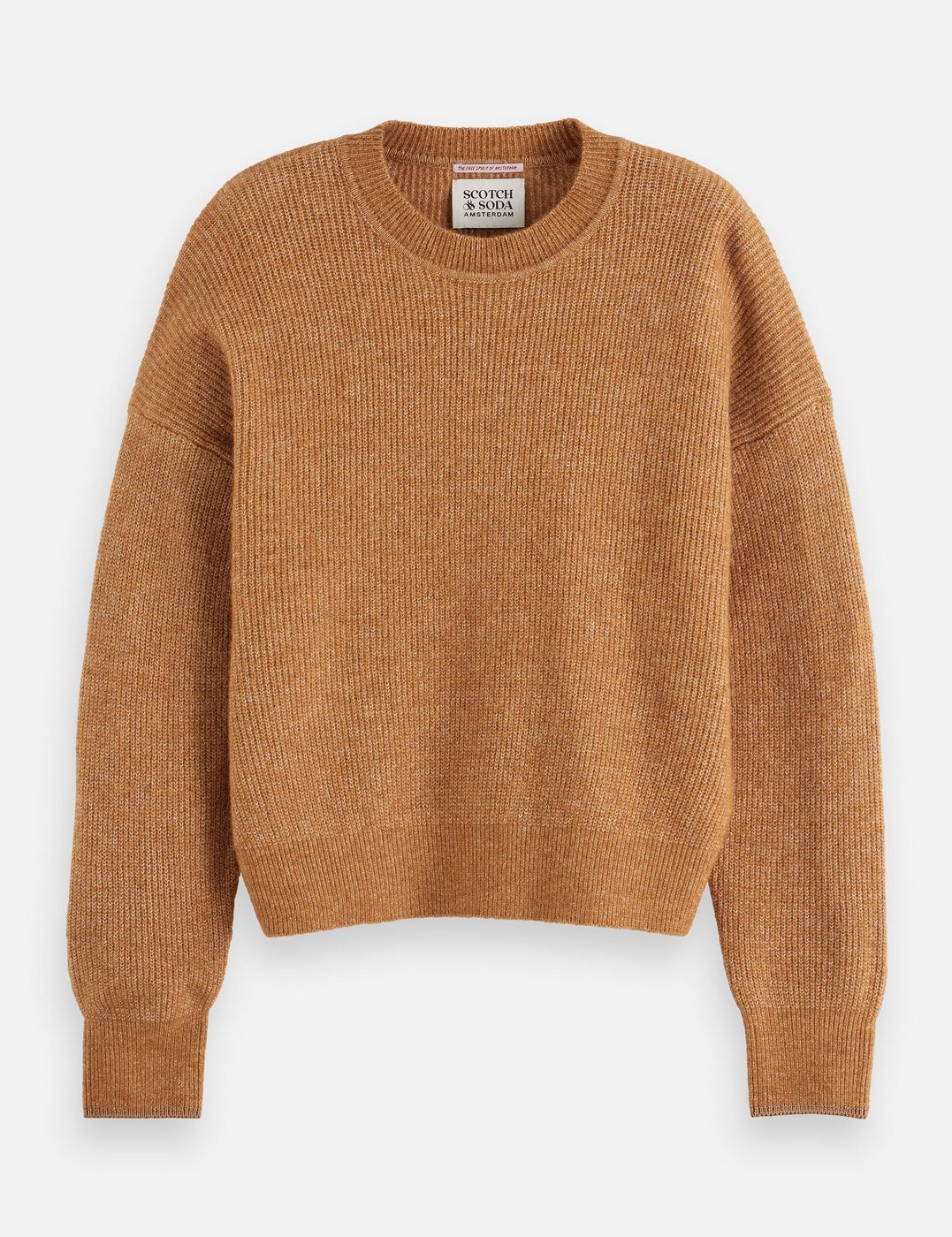 Pull Core Fuzzy Crew Neck - Tobacco Melange
