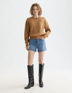 Pull Core Fuzzy Crew Neck - Tobacco Melange
